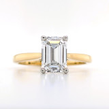 18ct Yellow Gold 1.80ct Lab Grown Emerald Cut Solitaire Ring murray co jewellers belfast lab grown diamond engagement rings