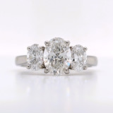 Platinum 2.05ct Lab Grown Oval Diamond 3 Stone Ring murray co jewellers belfast engagement rings
