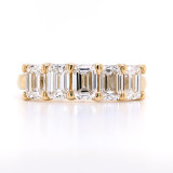 18ct Yellow Gold 2.15ct Lab Grown Emerald Cut Diamond 5 Stone Ring murray co jewellers belfast eternity rings
