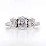 Platinum 1.50ct Lab Grown Oval Diamond 3 Stone Ring murray co jewellers belfast engagement rings