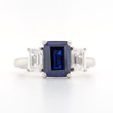 Platinum Lab Grown 1.97ct Sapphire & 0.84ct Diamond 3 Stone Ring murray co jewellers belfast engagement rings