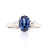 Platinum 1.91ct Sapphire & 0.31ct Diamond 3 Stone Ring murray co jewellers belfast sapphire rings