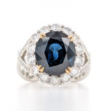 Platinum 5.87ct Sapphire & 1.62ct Diamond Infinity Cluster Ring murray co jewellers belfast