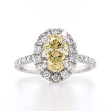 18ct Yellow Gold 2.02ct Lab Grown Yellow & White Diamond Cluster Ring murray co jewellers belfast engagement rings
