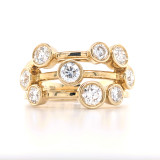 18ct Yellow Gold 1.28ct Diamond Rub Over Set 9 Stone Ring murray co jewellers belfast eternity rings bubble rings