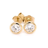9ct Yellow Gold 0.61ct Lab Grown Diamond Rub Over Set Earrings murray co jewellers belfast