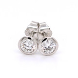 9ct White Gold 0.60ct Lab Grown Diamond Rub Over Set Earrings murray co jewellers belfast