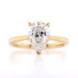 18ct Yellow Gold 1.55ct Lab Grown Pear Diamond Solitaire Ring murray co jewellers belfast