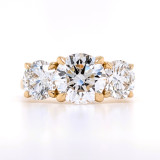 18ct Yellow Gold 4.00ct Lab Grown Round Brilliant Diamond 3 Stone Ring murray co jewellers belfast