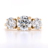 18ct Yellow Gold 3.00ct Lab Grown Round Brilliant Diamond 3 Stone Ring murray co jewellers belfast