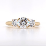 18ct Yellow Gold 1.30ct Lab Grown Round Brilliant Diamond 3 Stone Ring murray co jewellers belfast