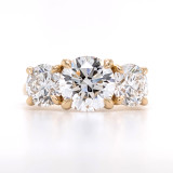 18ct Yellow Gold 4.00ct Lab Grown Round Brilliant Diamond 3 Stone Ring murray co jewellers belfast