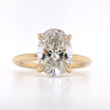 18ct Yellow Gold 3.13ct Lab Grown Oval Diamond Hidden Halo Solitaire Ring murray co jewellers belfast