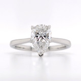 Platinum 1.55ct Lab Grown Pear Diamond Solitaire Ring murray co jewellers belfast