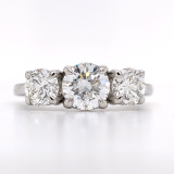 Platinum 2.00ct Lab Grown Round Brilliant Diamond 3 Stone Ring murray co jewellers belfast