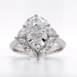 Platinum 3.37ct Lab Grown Oval & Marquise Diamond Fancy Cluster Ring murray co jewellers belfast