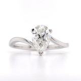 Platinum 1.05ct Lab Grown Pear Diamond Twisted Solitaire Ring murray co jewellers belfast
