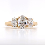 18ct Yellow Gold 1.50ct Lab Grown Oval Diamond 3 Stone Ring murray co jewellers belfast