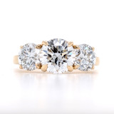 18ct Yellow Gold 3.00ct Lab Grown Round Brilliant Diamond 3 Stone Ring murray co jewellers belfast