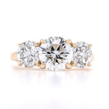 9ct Yellow Gold 3.00ct Lab Grown Round Brilliant Diamond 3 Stone Ring murray co jewellers belfast
