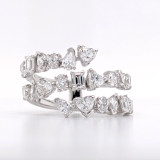 9ct White Gold 1.94ct Lab Grown Mixed Cut Diamond 3 Row Ring murray co jewellers belfast