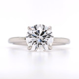 Platinum 2.13ct Lab Grown Round Brilliant Diamond Hidden Halo Solitaire Ring murray co jewellers belfast