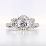 9ct White Gold 2.25ct Lab Grown Oval Diamond 3 Stone Ring murray co jewellers belfast
