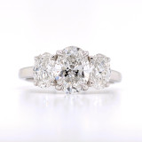 9ct White Gold 2.25ct Lab Grown Oval Diamond 3 Stone Ring