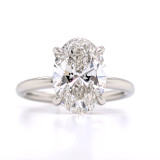 Platinum 3.19ct Lab Grown Oval Diamond Hidden Halo Solitaire Ring murray co jewellers belfast engagement rings