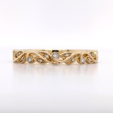 18ct Yellow Gold 0.05ct Diamond Fancy Leaf Style Ring murray co jewellers belfast wedding rings eternity rings