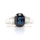 Platinum 2.45ct Oval Sapphire & 0.34ct Diamond 5 Stone Ring murray co jewellers belfast