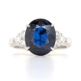 Platinum 4.63ct Sapphire & 0.40ct Diamond 3 Stone Style Ring murray co jewellers belfast