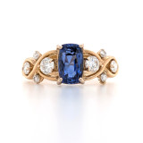 18ct Rose Gold 1.19ct Sapphire & 0.31ct Diamond Cluster Ring murray co jewellers belfast