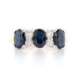 9ct Yellow Gold 1.70ct Sapphire & 0.25ct Diamond Ring murray co jewellers belfast