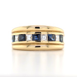 18ct Yellow Gold 0.97ct Sapphire & 0.43ct Diamond Channel Set Ring murray co jewellers belfast