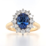 18ct Yellow Gold 2.04ct Sapphire & 0.74ct Diamond Cluster Ring murray co jewellers belfast