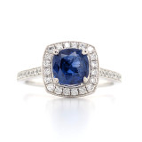 Platinum 1.28ct Sapphire & 0.31ct Diamond Cluster Ring murray co jewellers belfast