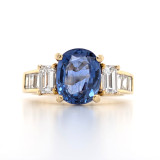 18ct Yellow Gold 2.71ct Oval Sapphire & 1.01ct Diamond Ring murray co jewellers belfast
