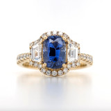 18ct Yellow Gold 1.82ct Sapphire & 0.84ct Diamond Cluster Ring murray co jewellers belfast