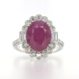 18ct White Gold 3.37ct Ruby & 1.00ct Diamond Cluster Ring murray co jewellers belfast