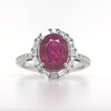 Platinum 2.62ct Oval Ruby & 0.48ct Diamond Cluster Ring murray co jewellers belfast