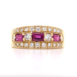 18ct Yellow Gold 0.76ct Ruby & 0.58ct Diamond Eternity Ring murray co jewellers belfast