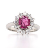 Platinum 1.06ct Ruby & 0.50ct Diamond Spiked Cluster Ring murray co jewellers belfast
