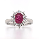 Platinum 1.27ct Ruby & 0.50ct Diamond Spiked Cluster Ring murray co jewellers belfast