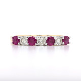 18ct Yellow Gold 0.50ct Ruby & 0.24ct Diamond Eternity Ring murray co jewellers belfast