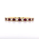 18ct Yellow Gold 0.25ct Ruby & 0.18ct Diamond Eternity Ring murray co jewellers belfast