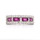 Platinum 1.00ct Ruby & 0.50ct Diamond Cluster Eternity Ring murray co jewellers belfast
