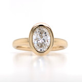 14ct Yellow Gold 1.03ct Lab Grown Oval Diamond Bezel Set Ring murray co jewellers belfast engagement ring