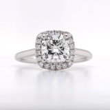 Platinum 1.51ct Lab Grown Cushion Diamond Cluster Ring murray co jewellers belfast engagement rings