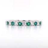 Platinum 0.28ct Emerald & 0.22ct Diamond Eternity Ring murray co jewellers belfast